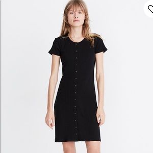Madewell Button-Front Ribbed Mini Dress